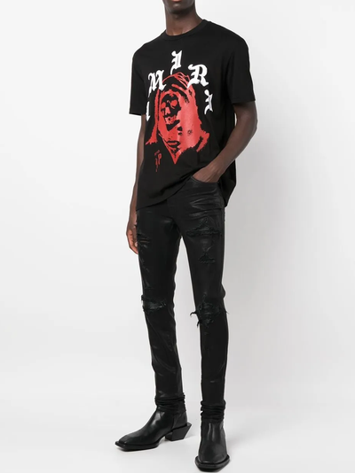 Amiri Wes Lang Solar Kings T-shirts in het zwart