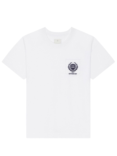 Givenchy Crest Logo T-shirt in het wit