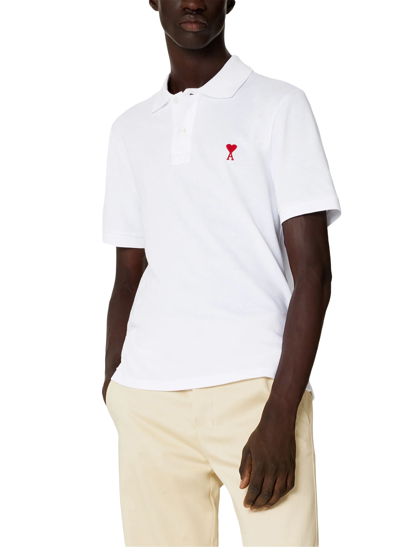 AMI Paris 'Ami De Coeur' poloshirt in wit