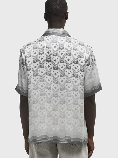 Casablanca Gradient Heart Monogram Silk Shirt in Grey