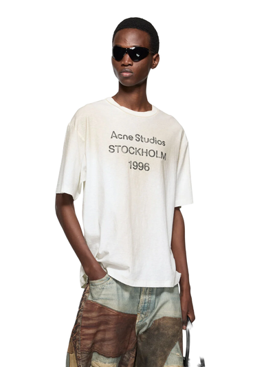 Acne Studios Stockholm Logo T-Shirt in 'Dusty White'