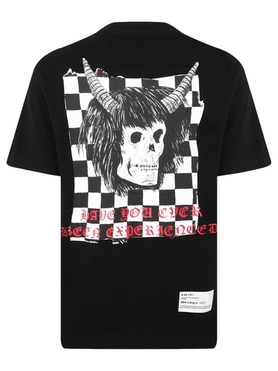Amiri Wes Lang Checker Skull T-shirt in zwart