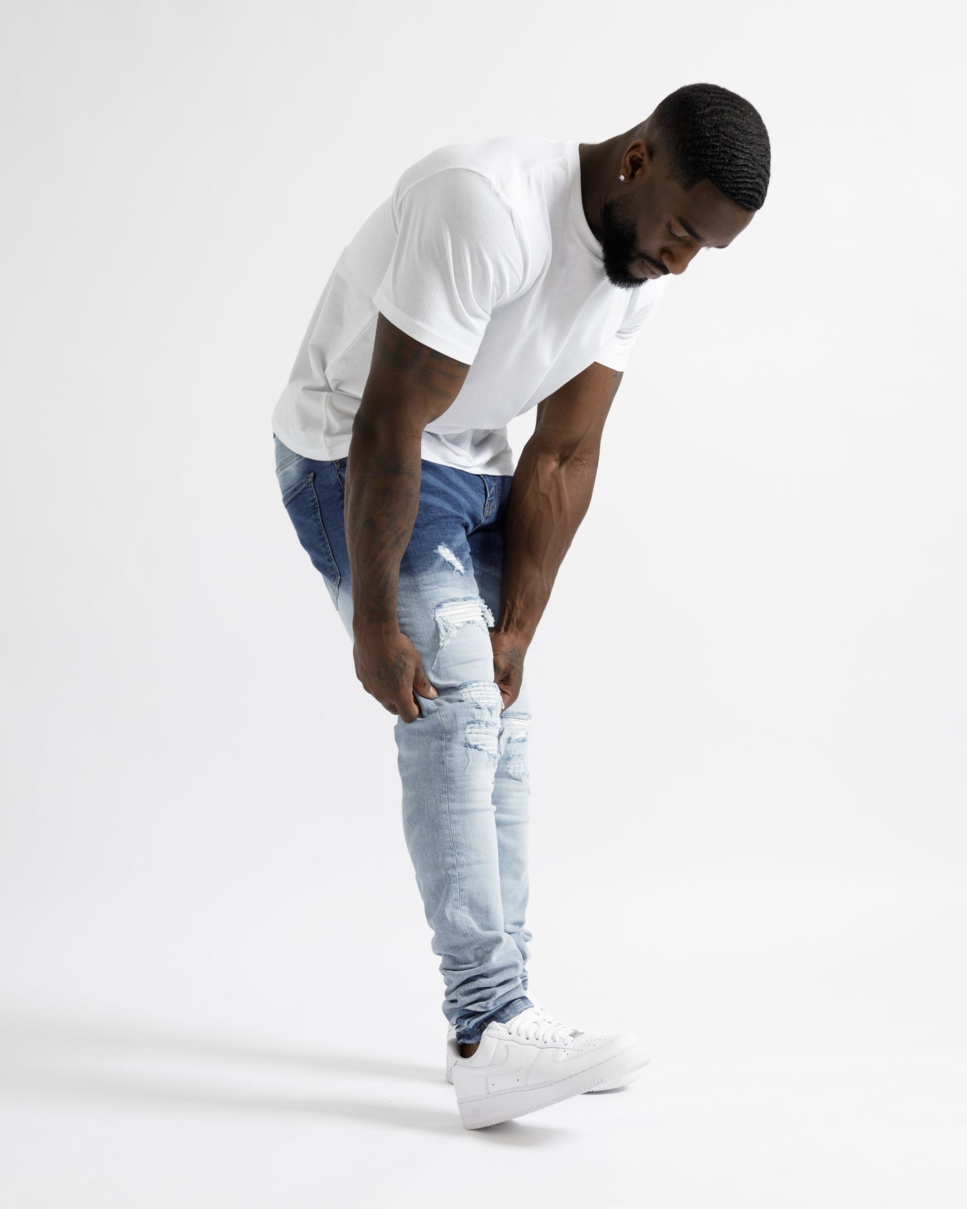 Magiri Cannes Gradient Faded Ripped Jeans in Blauw