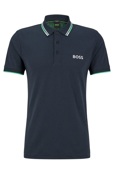 Hugo Boss poloshirt van katoenmix in marineblauw