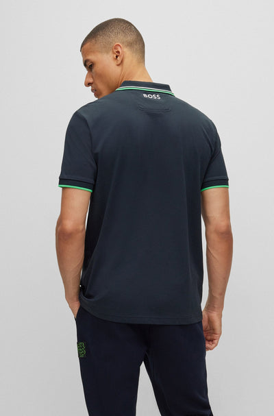 Hugo Boss poloshirt van katoenmix in marineblauw