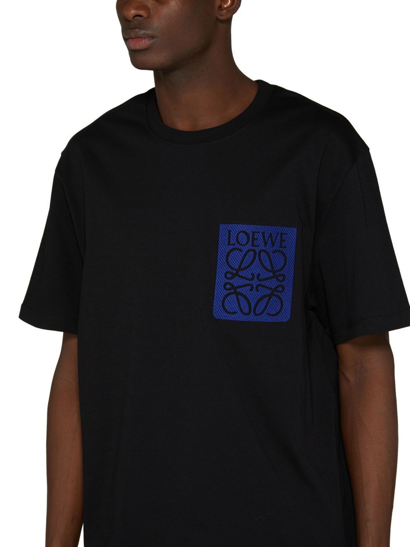 Loewe Blue Anagram Fake Pocket T-shirt in Zwart