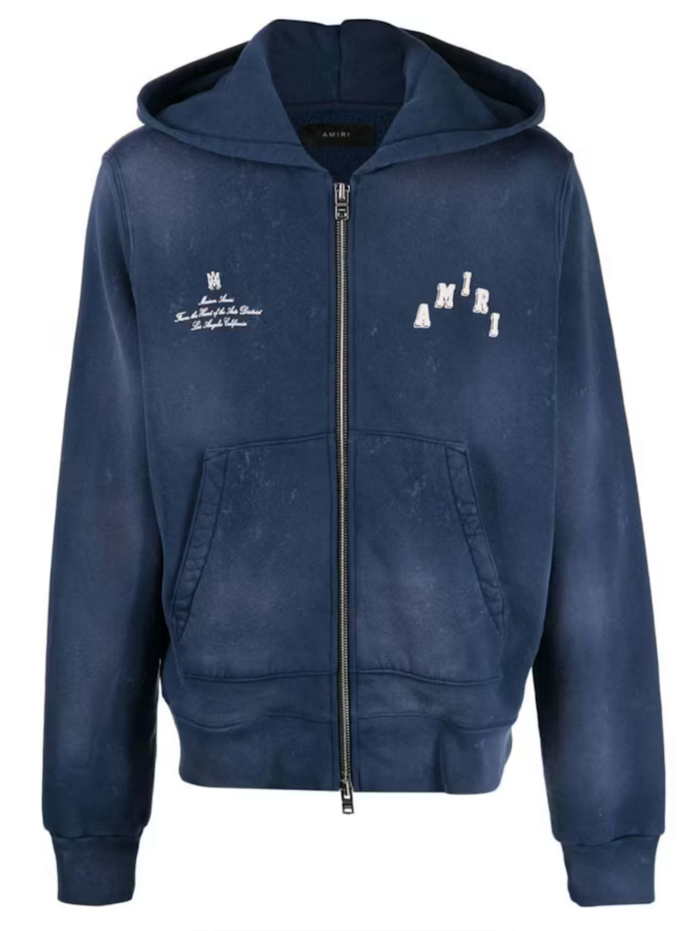 Amiri Vintage Collegiate Zip Hoodie in Blauw