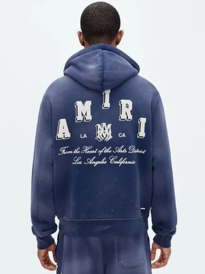 Amiri Vintage Collegiate Zip Hoodie in Blauw