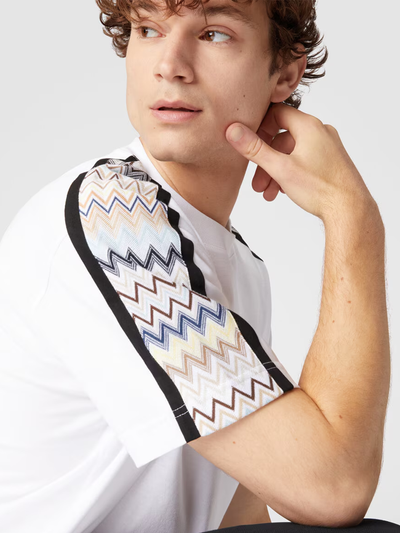 Missoni Zig Zag Sleeve T-shirt in Wit