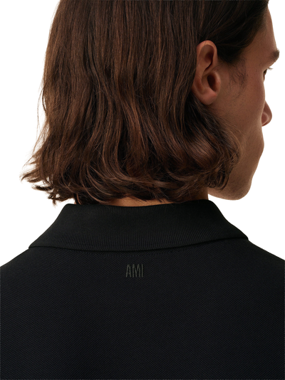 AMI Paris 'Ami de Coeur' poloshirt in zwart