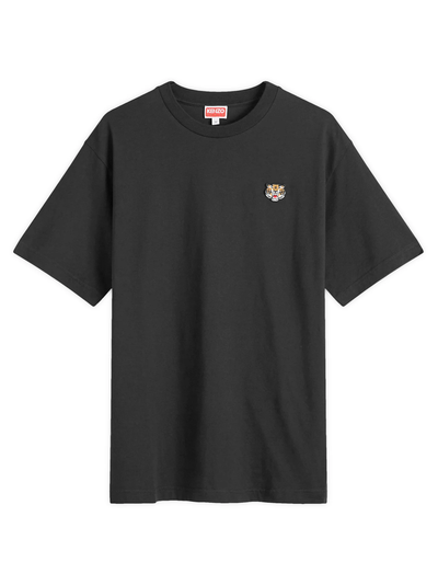 Kenzo Lucky Tiger Embroidered Crest T-Shirt in Black