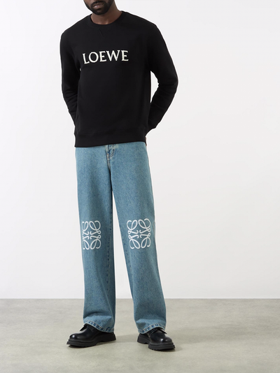 Loewe Logo Geborduurd Sweatshirt in Zwart