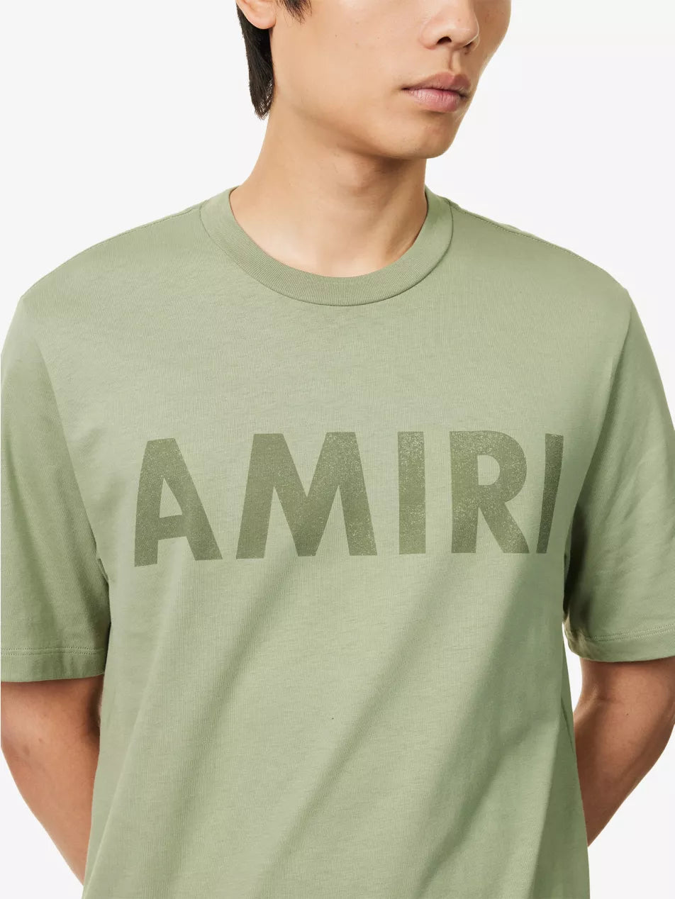 Amiri Logo T-shirt met print in groen