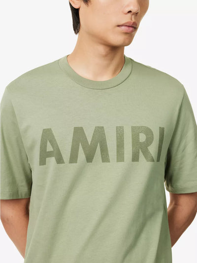 Amiri Logo T-shirt met print in groen