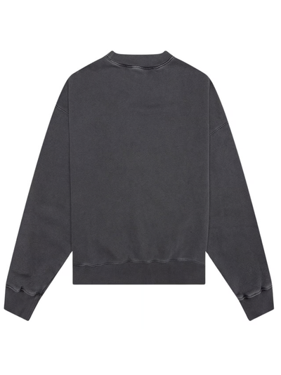 Palm Angels Curved Logo Washed Sweatshirt in het zwart