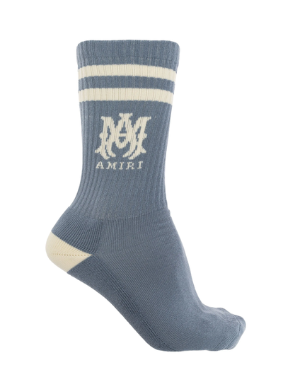 Amiri MA-sokken met strepen in stofblauw