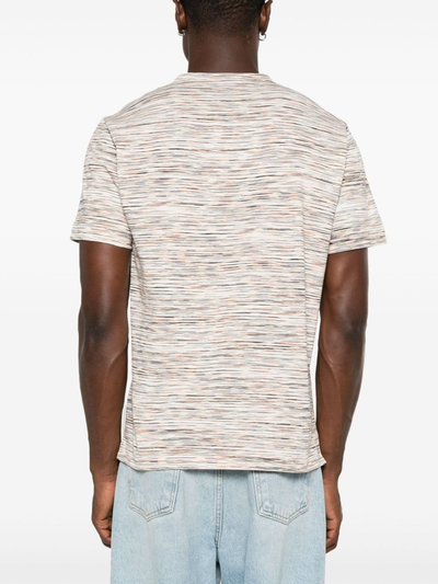 Missoni Slub Stripe Print T-shirt in oranje-wit