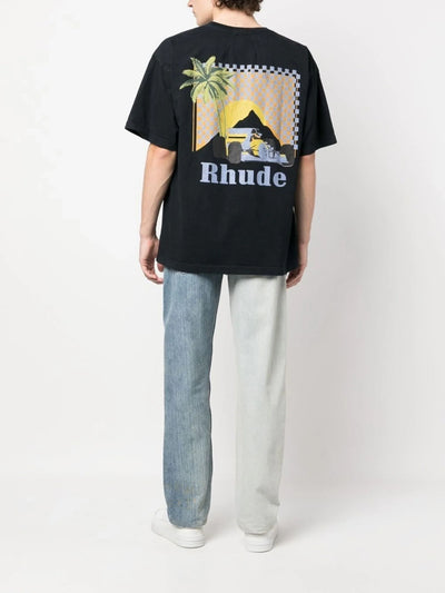Rhude Moonlight Tropics Logo Print T-shirt in Zwart
