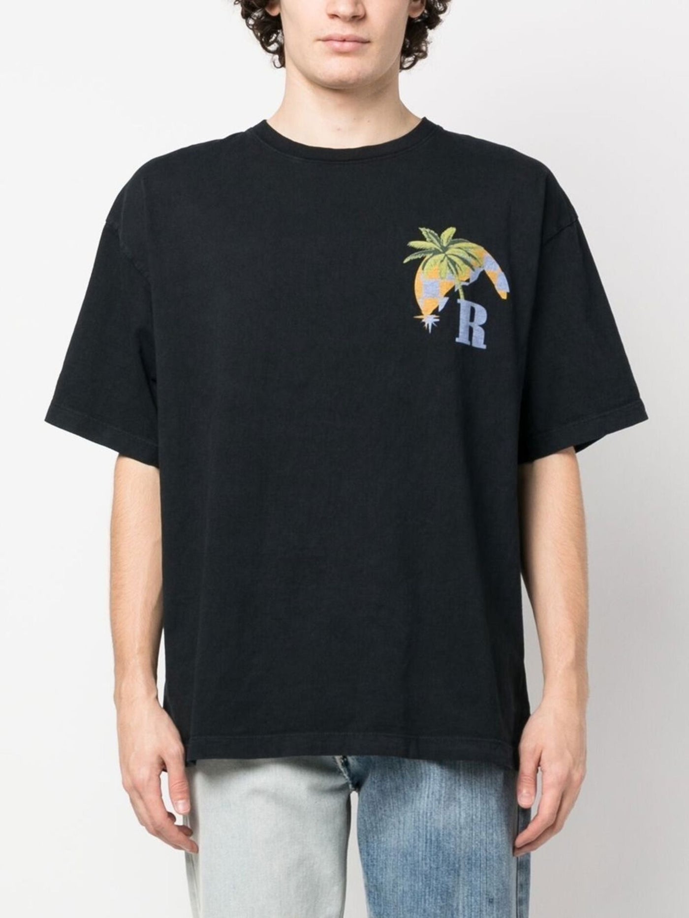 Rhude Moonlight Tropics Logo Print T-shirt in Zwart