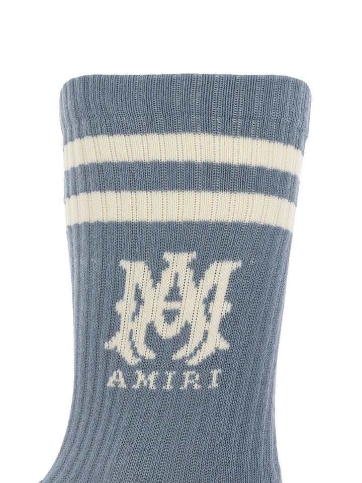 Amiri MA-sokken met strepen in stofblauw