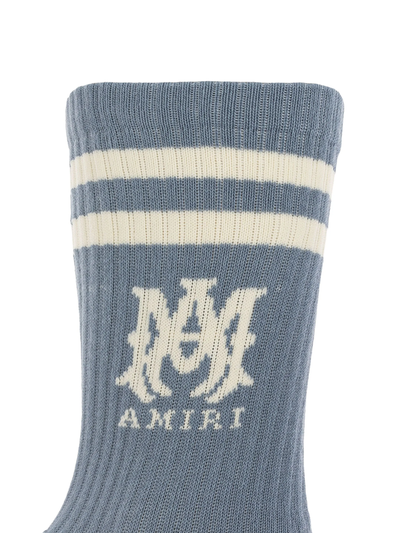 Amiri MA-sokken met strepen in stofblauw