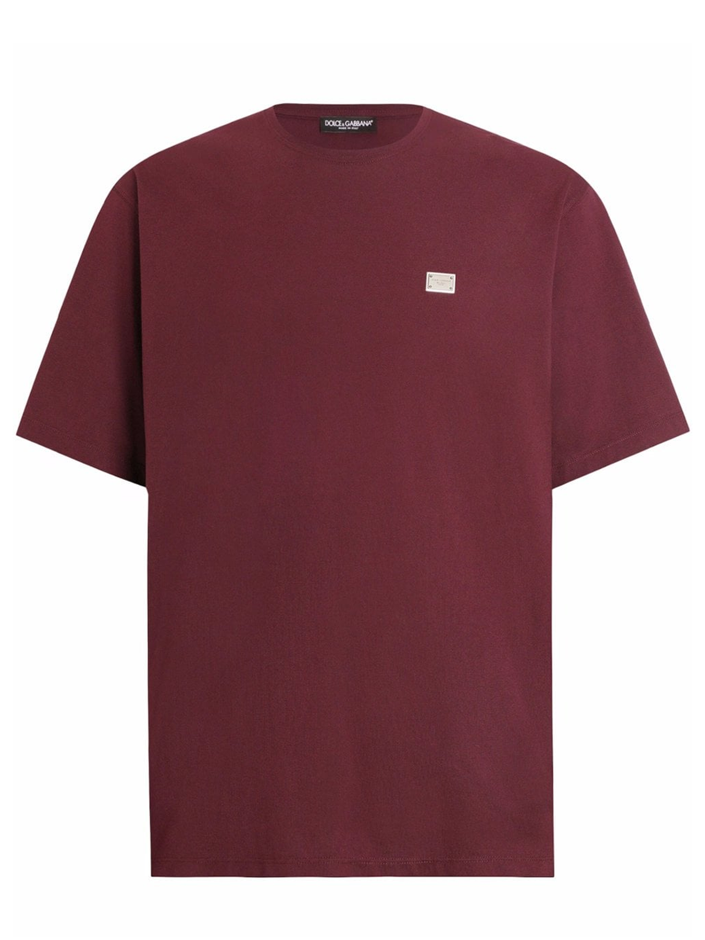 Dolce &amp; Gabbana Plaque Logo T-shirt in bordeauxrood