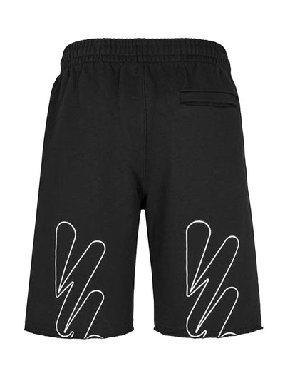 Off-White Diag Wave Outline Sweat Shorts in Black