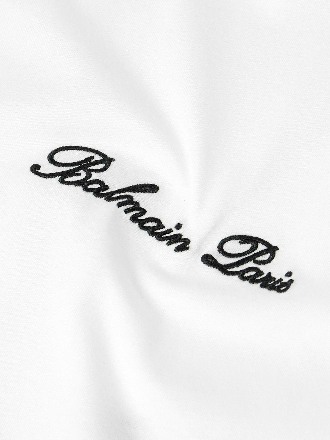 Balmain-logo geborduurd losvallend T-shirt in wit