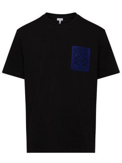 Loewe Blue Anagram Fake Pocket T-shirt in Zwart