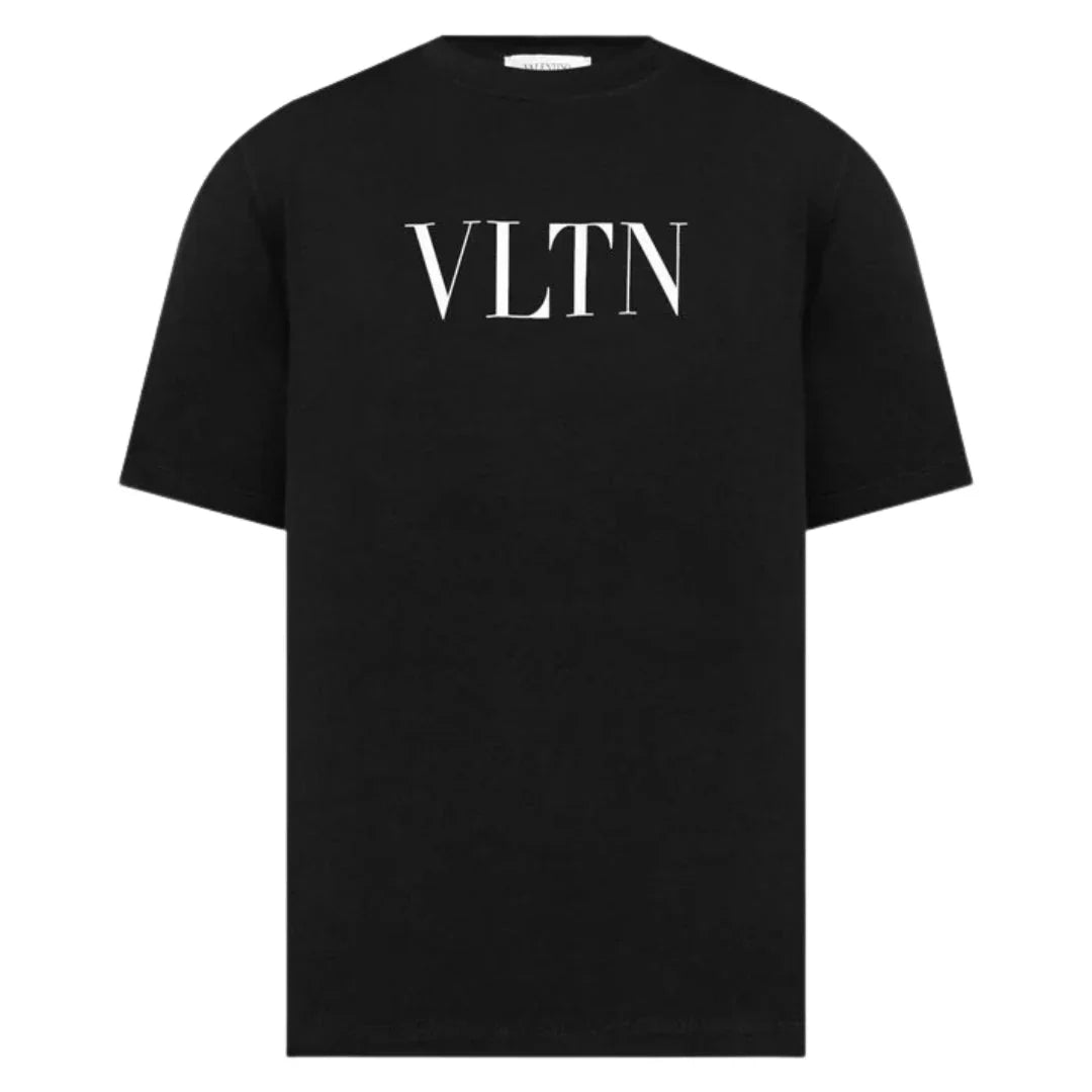 Valentino Wit Vetgedrukt VLTN Print Logo T-shirt in Zwart 