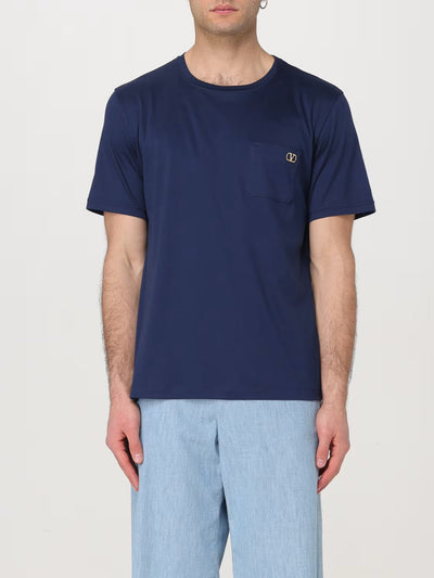 Valentino Plaque Logo T-shirt in Blauw