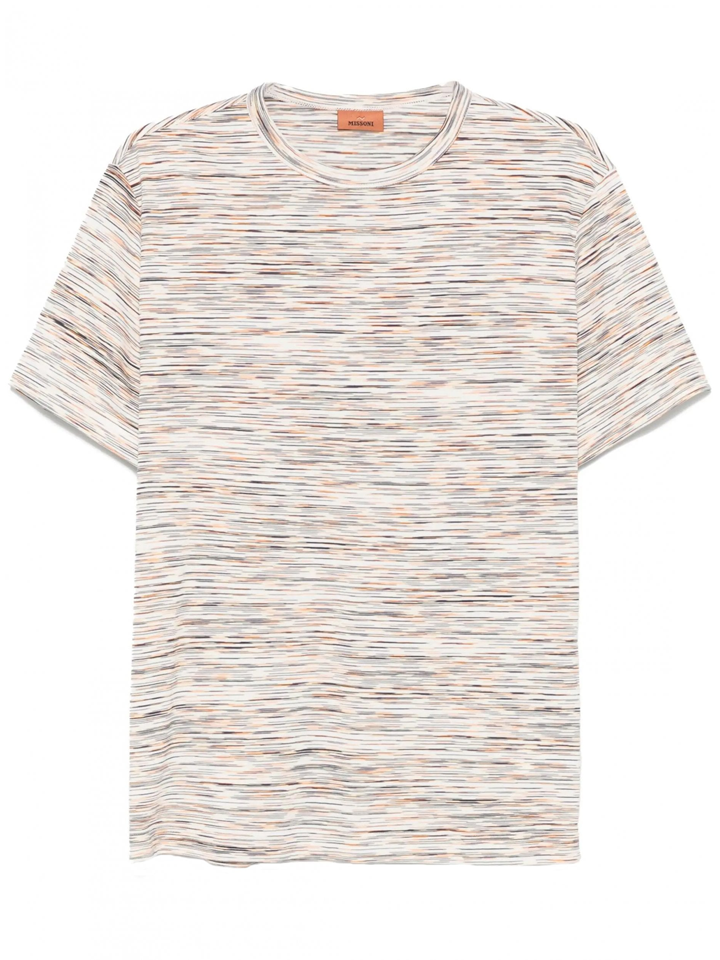 Missoni Slub Stripe Print T-shirt in oranje-wit