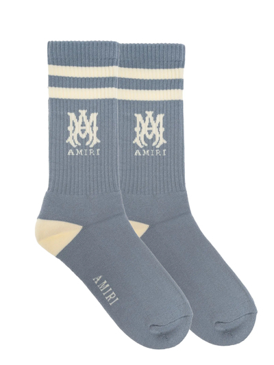 Amiri MA-sokken met strepen in stofblauw