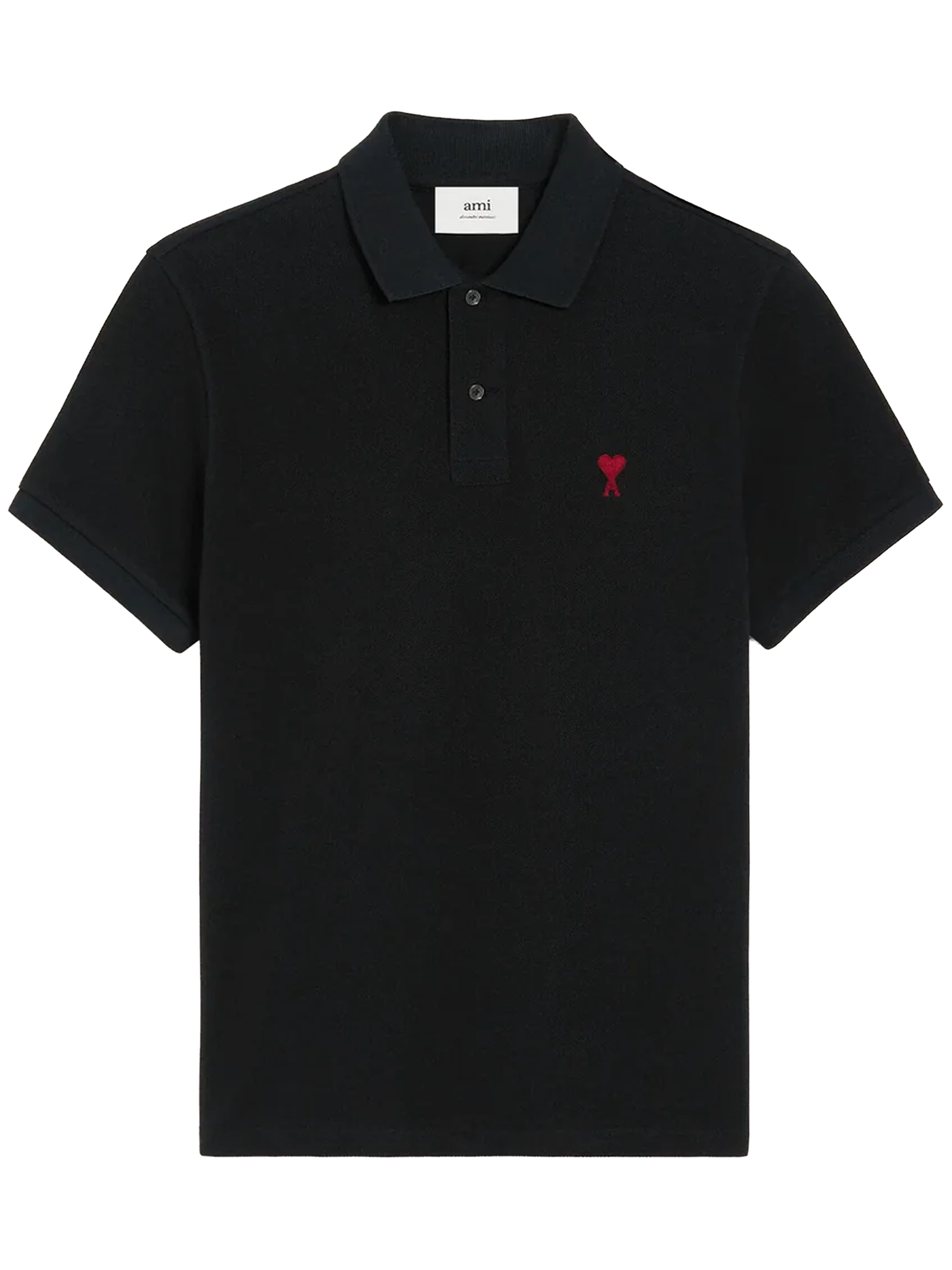 AMI Paris 'Ami de Coeur' poloshirt in zwart